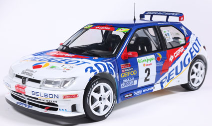 お取り寄せ予約品　11月頃　ミニカー　SOLIDO（ソリド）  ダイキャストモデル　1/18　S1808310　プジョー 306 マキシ コルテ・イングレス ラリー 1998 #2　3663506047657