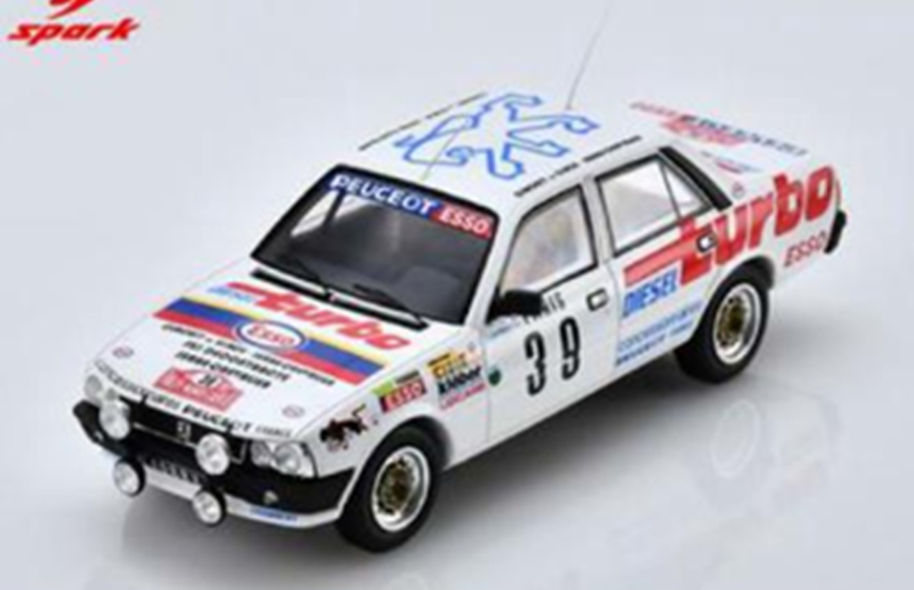 予約品　2027年2月頃　ミニカー　Spark　レジンモデル　1/43　S2618　Peugeot 505 Turbo Diesel No.39 Monte Carlo Rally 1981 C. Laurent J. Marche　9580006926180