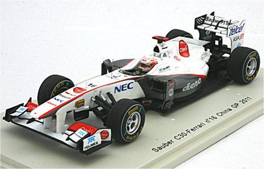 ミニカー　SPARK　1/43　S3018　F1 2011 中国ＧＰ　ザウバー C30 #16 小林 可夢偉