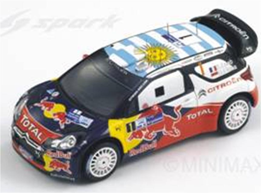 ミニカー　SPARK 1/43　S3308　シトロエン　DS3　2011年WRCアルゼンチンラリー　優勝　＃1　ドライバー：S.Loeb/D.Elena