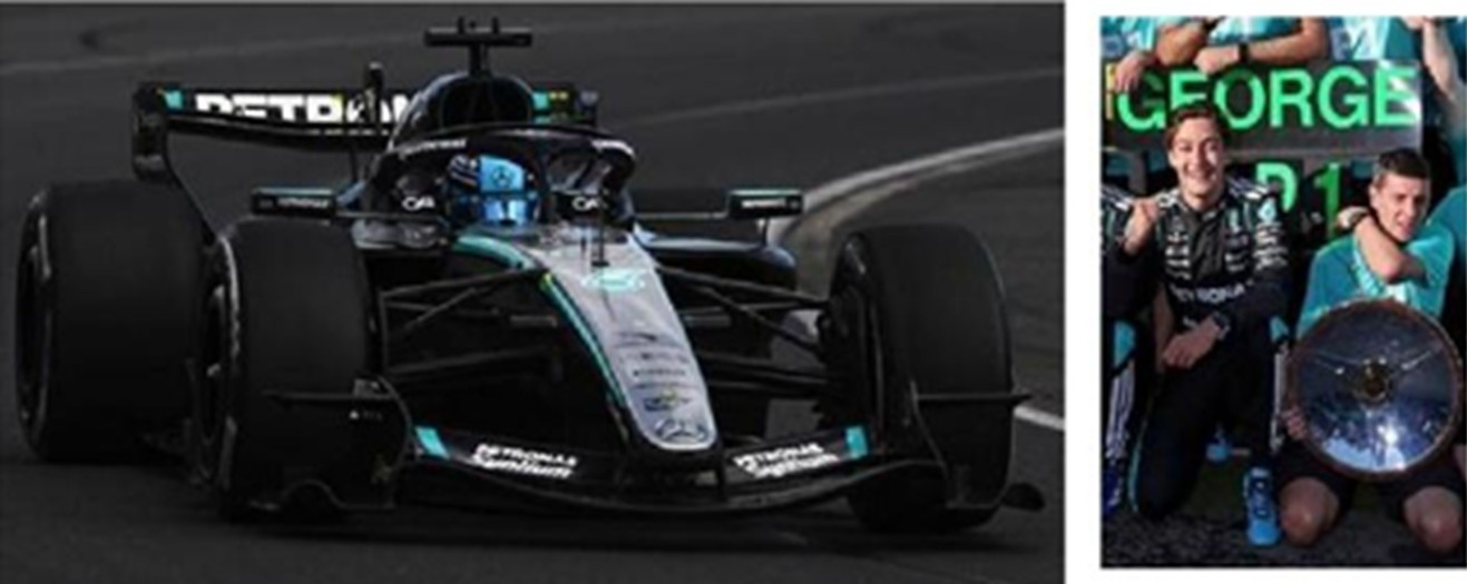 予約品　8月頃　ミニカー　SPARK（スパーク）　レジンモデル　1/43　S9380　Mercedes-AMG PETRONAS Formula One Team W17 No.63 優勝 Australia GP 2026 George Russell　9580006993809