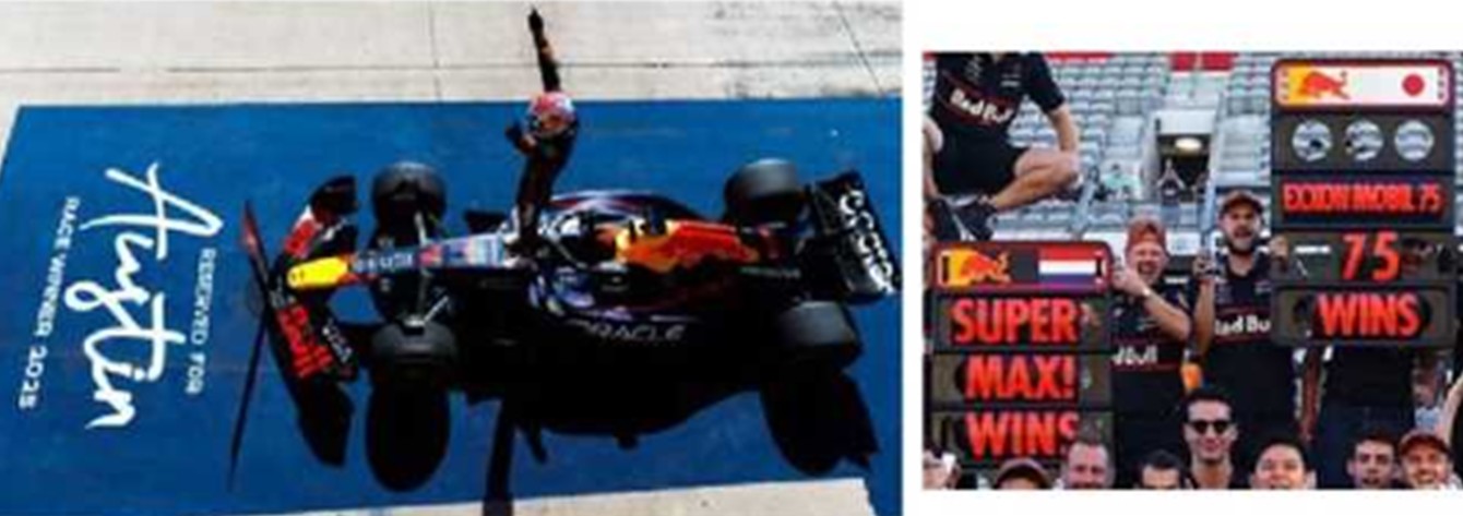 予約品　2026年5月頃　ミニカー　Spark（スパーク）レジンモデル　1/43　S9666　Red Bull Racing RB21 No.1 Oracle Red Bull Racing 優勝 US GP 2025 Max Verstappen (With pit board & bigger base)　9580006996664