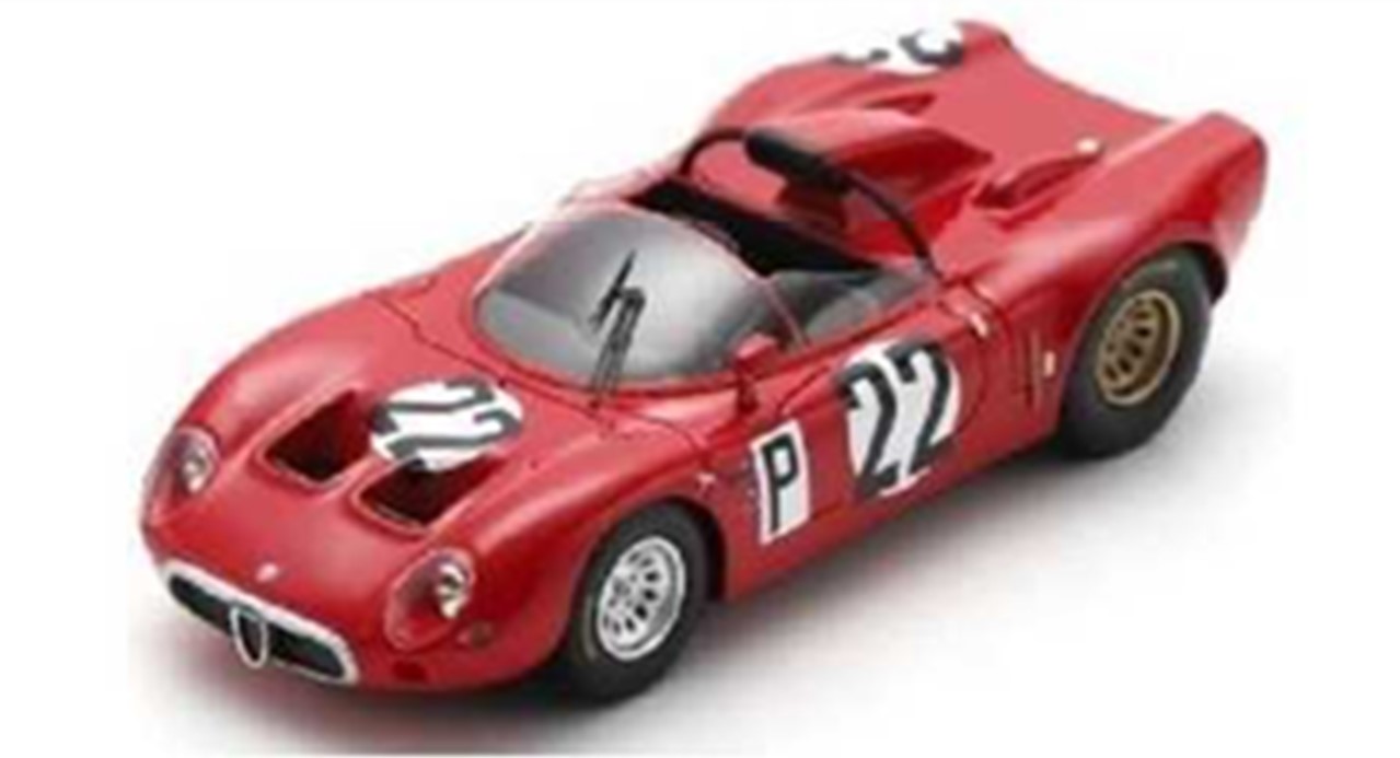 ミニカー　SPARK（スパーク）レジンモデル　1/43　SG816　Alfa Romeo T33 No.22 5位 1000km Nurburgring 1967 R. Bussinello - T. Zeccoli - A. de Adamich - N. Galli  限定300　9580006758163