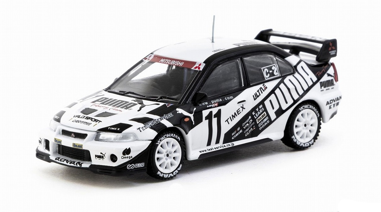 予約品　2026年5月頃　ミニカー　TARMAC（ターマック）ダイキャスト製　1/64　T64-021-00ST11　三菱ランサー Mitsubishi Lancer Evolution VI TME Super Taikyu Series 2000 中谷 明彦/木下 隆之　9580015719285