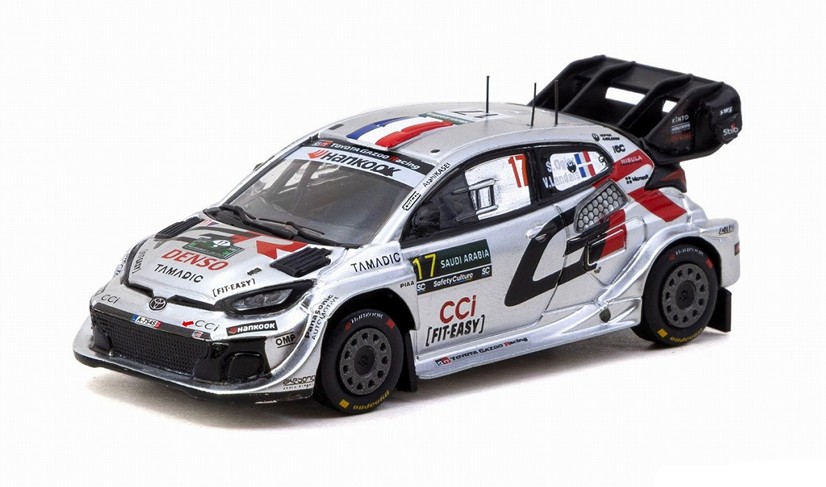 予約品　12月頃　ミニカー　TARMAC（ターマック）ダイキャスト製　1/64　T64-085-25RSA17　トヨタ Toyota GR YARIS Rally1 HYBRID Rally Saudi Arabia 2025 WRC World Champion 2025 Sebastien Ogier Vincent Landais　9581015739525