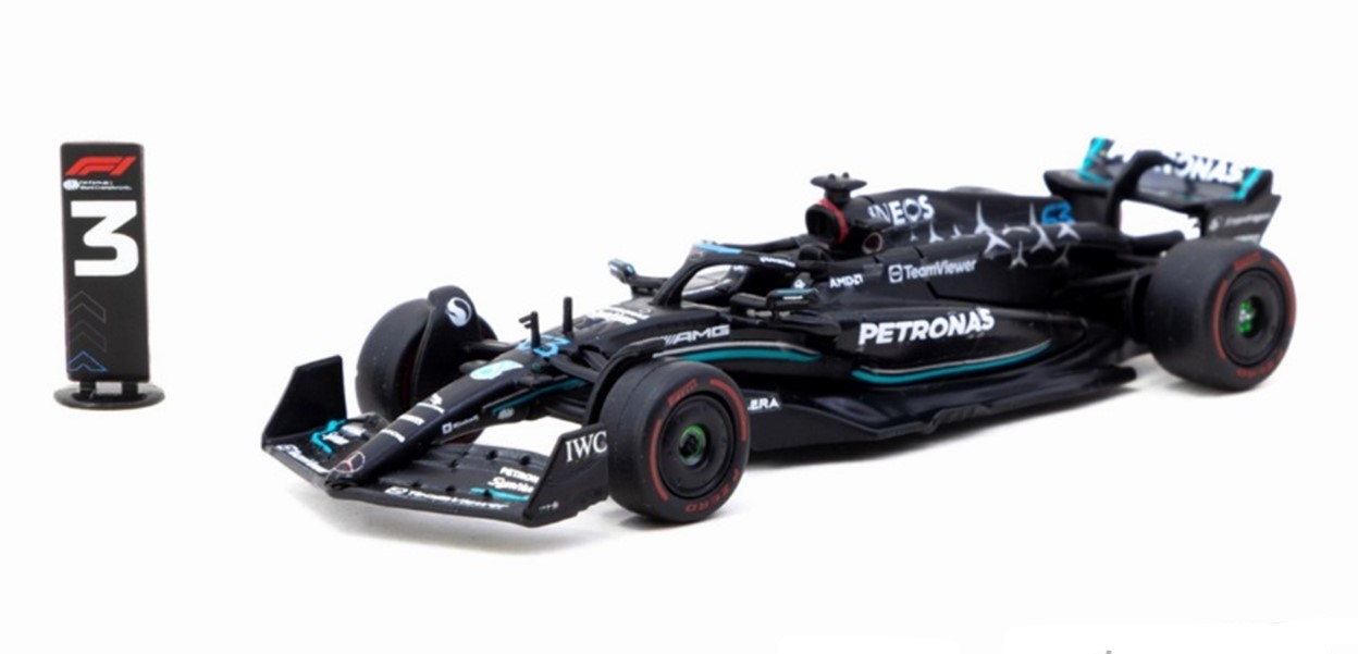 予約品　2025年5月頃　ミニカー　TARMAC（ターマック）ダイキャスト製　1/64　T64G-F064-GR1　メルセデス Mercedes-AMG F1 W14 E Performance Spanish Grand Prix 2023 George Russell　9581015730331