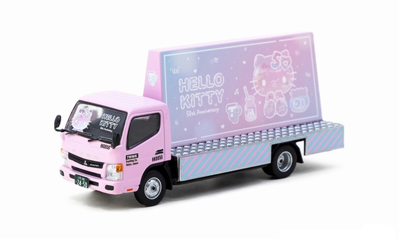 ミニカー　TARMAC（ターマック）ダイキャスト製　1/64　T64T-TL002-HK　三菱ふそう Mitsubishi Fuso Canter Hello Kitty Billboard　9581015730072