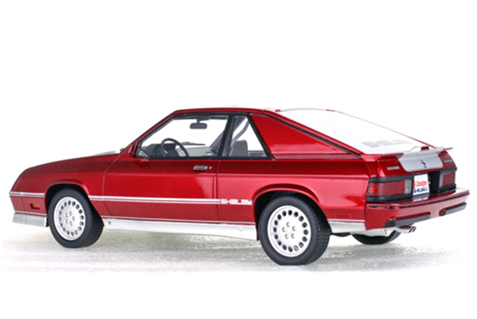 予約品　12月頃　ミニカー　TOPMARQUES Lucky Stepシリーズ　レジンモデル（開閉機構なし） 1/18　TOPLS057B　ダッジ シェルビー チャージャー ターボ 1985 （レッド/シルバーストライプ）