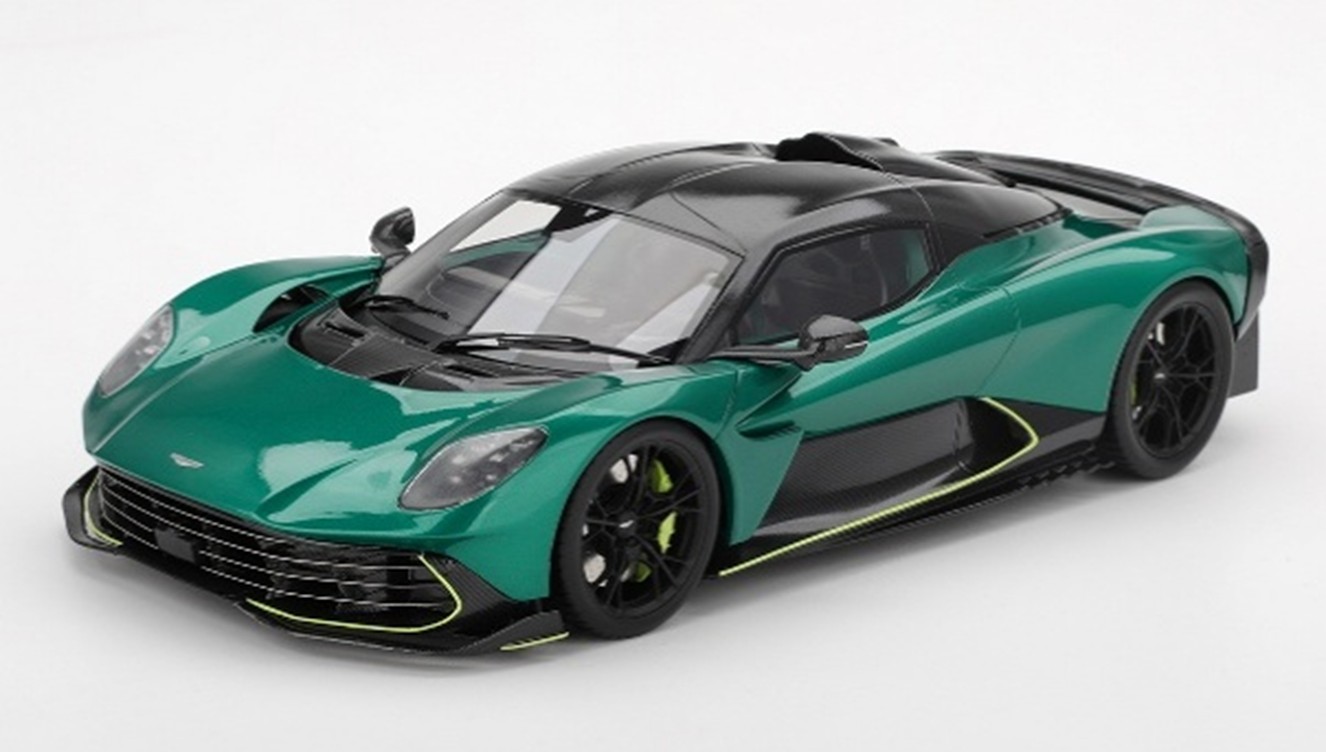 お取り寄せ予約品　7月以降　ミニカー　TOP SPEED（トップスピード） レジンモデル　1/18　TS0710　アストンマーチン ヴァルハラ ポディウムグリーン　840456385531