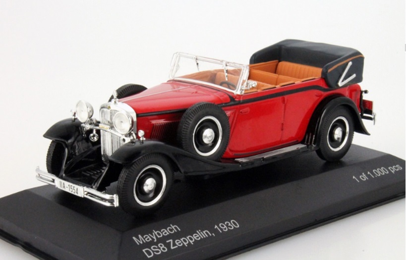 予約品　ミニカー　12月　Whitebox 1/43　WB058　マイバッハ　DS 8 ツェッペリン　（1930）　レッド／ブラック
