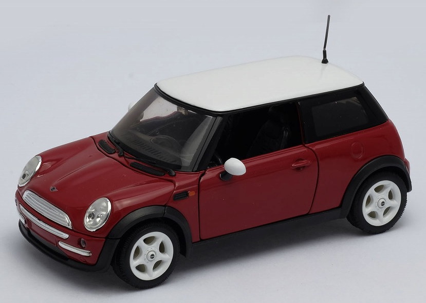 お取り寄せ予約品　7月頃　ミニカー　WELLY  ダイキャスト（開閉機構アリ）　1/24　WE22075R　ミニクーパーレッド(ルーフ：ホワイト)　4548565524747