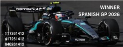 予約品　2027年4月以降順次　ミニカー　MINICHAMPS（ミニチャンプス）レジンモデル 　1/43　417261412　メルセデス-AMG ペトロナス F1チーム W17 キミ・アントネッリ スペインGP 2026 優勝 フィギュア/ポジションボード付　4012138795037