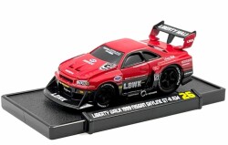 ミニカー　MAISTO マイスト Muscle Machinesシリーズ  ダイキャスト　1/64　15566RD　LBWK GT-R R34 1999  日産 Skyline #5 リバティウォーク レッド&ブラック　0090159155669