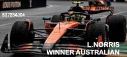 予約品　11月以降順次　ミニカー　MINICHAMPS（ミニチャンプス）　レジンモデル　1/43　537254304　マクラーレン F1チーム MCL39 ランド・ノリス オーストラリアGP 2025 優勝　4012138788190