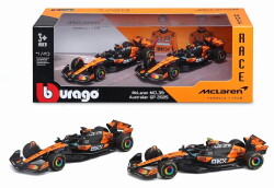 予約品　11月頃　ミニカー　BURAGO（ブラゴ） ダイキャストモデル　 1/43　BUR38202　マクラーレン F1チーム MCL39 オーストラリアGP 2025 No.4 L.ノリス / No.81 O.ピアストリ 2台セット ウィンドウボックス　4548565530038
