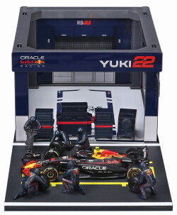 予約品　11月頃　ミニカー　BURAGO（ブラゴ） ダイキャストモデル　 1/43　BUR38459T　オラクル レッドブル レーシング PIT PASS セット RB21 No.22 角田裕毅　4548565530090