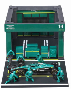 予約品　11月頃　ミニカー　BURAGO（ブラゴ） ダイキャストモデル　 1/43　BUR38460A　アストン マーティン アラムコ F1チーム PIT PASS セット AMR25 GP No.14 F.アロンソ　4548565530106