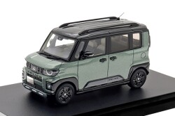 予約品　9月頃　ミニカー　Hi-Story（ハイストーリー）レジンモデル　1/43　HS587GR　三菱デリカミニ Mitsubishi DELICA MINI（2025）アッシュグリーンメタリック×ブラックマイカ　4523231452364