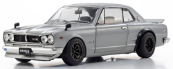 予約品　2027年2月頃　リニューアル再生産　ミニカー　KYOSHO 京商 ダイキャストモデル（開閉機構付） 1/18　KS08129S　日産 スカイライン 2000 GT-R (KPGC10) (シルバー) 　4548565528301