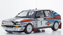 お取り寄せ予約品　7月頃　ミニカー　KYOSHO 京商　ダイキャストモデル（開閉機構付） 1/18　KS08960G　ランチア デルタ HF インテグラーレ (8V)  オリンパスラリー優勝 1988 #1　4548565517114
