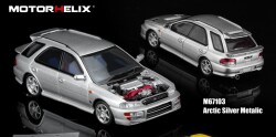 予約品　12月以降順次　ミニカー  MOTORHELIX　ダイキャストモデル　1/64　M67103　スバルインプレッサワゴン Subaru Impreza Wagon WRX Sti ver. VI Arctic Silver Metalic　4570245220045