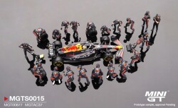 予約品　2025年４月以降順次　ミニカー　MINI-GT ダイキャスト製　1/64　MGTS0015　オラクル レッドブル レーシング RB19 2023 #11 日本グランプリ Sergio Perez ピットクルーセット (5000セット限定)　840456300428