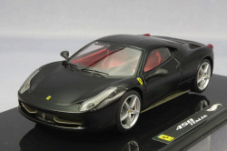 ミニカー　マテル 1/43　MT5503X　フェラーリ 458 イタリア　マットブラック