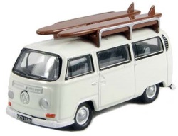 ミニカー  オックスフォード Oxford　1/76　OX76VW011　VW バス サーフボード付 （パステルホワイト）