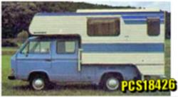 お取り寄せ予約品　ミニカー　2014年　Premium ClassiXXs　レジンモデル　1/43　PCS18426　VW T3-b extended cab キャンピングカー "Tischer"（ブルー/ホワイト）