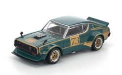 予約品　2026年3月以降順次　ミニカー　ポップレース POP RACE　ダイキャスト　1/64　PR640366　日産スカイライン KPGC110 ケンメリレーシング #73  グリーン／ゴールド 　4562129858666