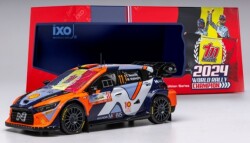 予約品  5月頃　ミニカー　IXO(イクソ)　ダイキャスト　1/43　RAM967　ヒョンデ i20 N ラリー1 2024年 ラリージャパン #11 ティエリー・ヌービル/マーティン・ヴィーデガ ワールド チャンピオン エディション　4907981689469
