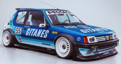 お取り寄せ予約品　11月頃　ミニカー　SOLIDO（ソリド）  ダイキャストモデル　1/18　S1801720　プジョー 205 GTI ブラックフィッシュ G トリビュート 1990 (ブルー)　3663506050770
