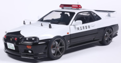 予約品　10月以降　ミニカー　SOLIDO（ソリド）ダイキャストモデル（開閉機構付） 1/18　S1804317　日産 スカイライン GT-R (R34) ポリス 1999 (ホワイトxブラック)　3663506045974