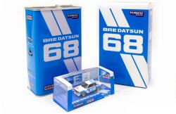 予約品　11月頃　ミニカー　TARMAC WORKS（ターマックワークス）　1/64　T64-052-BRE68　ダットサン BRE Datsun 510 Trans-Am 2.5 Championship 1972 Peter Gregg With BRE metal oil can　9580015718929