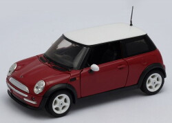 お取り寄せ予約品　7月頃　ミニカー　WELLY  ダイキャスト（開閉機構アリ）　1/24　WE22075R　ミニクーパーレッド(ルーフ：ホワイト)　4548565524747