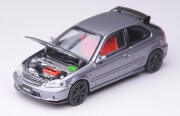 予約品　9月頃　ミニカー　Model１ （ボンネット開閉可）1/64　C33304　ホンダ シビック タイプR EK9 トワイライトグレー　4562129851407