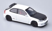 予約品　9月頃　ミニカー　Model１ （ボンネット開閉可）1/64　C33305　ホンダ シビック タイプR EK9 ホワイト（カーボンボンネット）　4562129851414