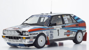 予約品　7月頃　ミニカー　KYOSHO 京商　ダイキャストモデル（開閉機構付） 1/18　KS08960G　ランチア デルタ HF インテグラーレ (8V)  オリンパスラリー優勝 1988 #1　4548565517114