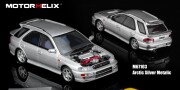 予約品　12月以降順次　ミニカー  MOTORHELIX　ダイキャストモデル　1/64　M67103　スバルインプレッサワゴン Subaru Impreza Wagon WRX Sti ver. VI Arctic Silver Metalic　4570245220045