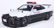 予約品　10月以降　ミニカー　SOLIDO（ソリド）ダイキャストモデル（開閉機構付） 1/18　S1804317　日産 スカイライン GT-R (R34) ポリス 1999 (ホワイトxブラック)　3663506045974