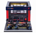 お取り寄せ予約品　2026年2月頃　ミニカー　BURAGO（ブラゴ） ダイキャストモデル　1/43　BUR38453V　オラクル レッドブル レーシング PIT PASS セット RB20 No,1  M.フェルスタッペン(クルー×6pcs、パドックガレージ)　4548565512263