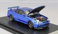 ミニカー  MOTORHELIX　1/64　M63403　日産スカイライン GT-R R34 V SpecII  ベイサイドブルー　4589746689756