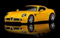 予約品　12月以降順次　ミニカー  MOTORHELIX　ダイキャストモデル　1/64　M69054　アルファロメオ 8C Competizione 2008Giallo Mica Yellow　4573630209397