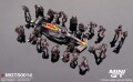 予約品　2025年４月以降順次　ミニカー　MINI-GT ダイキャスト製　1/64　MGTS0014　オラクル レッドブル レーシング RB19 2023 優勝車 #1 日本グランプリ Max Verstappen ピットクルーセット (5000セット限定)　840456300411