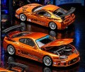 お取り寄せ予約品　12月～2027年2月頃　ミニカー　POPRACE x TS (TOKYO STATION)　ダイキャスト　1/64　PRT003　トップシークレット A80 スープラ GT300 オレンジクローム　4562129852046