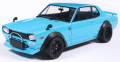 予約品　11月以降　ミニカー　SOLIDO（ソリド）ダイキャストモデル（開閉機構付） 1/18　S1813005　日産 スカイライン 2000GT-R(KPGC10) ハコスカ リバティーウォーク ボディキット 1970 (ブルー)　3663506048074