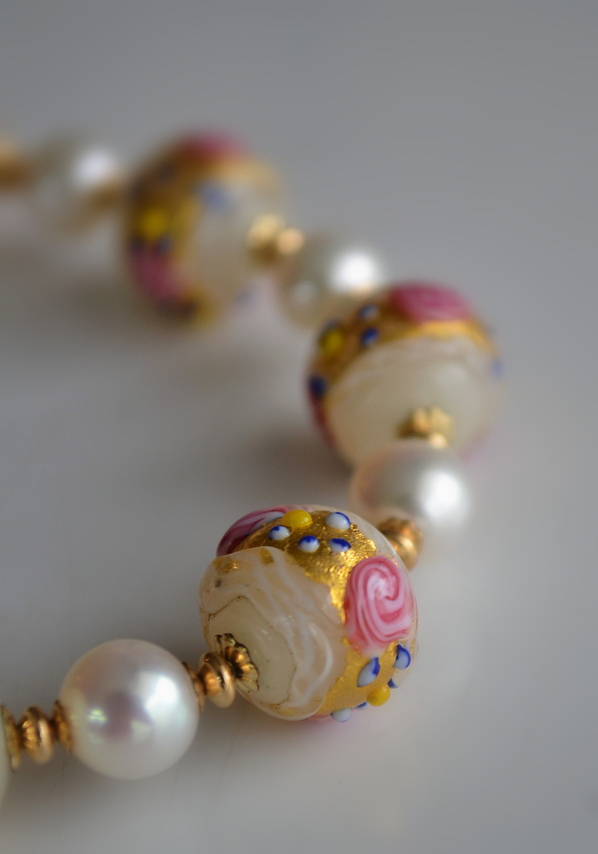 Antique Sam's Collection ヴィンテージベネチアンビーズ パールのネックレス