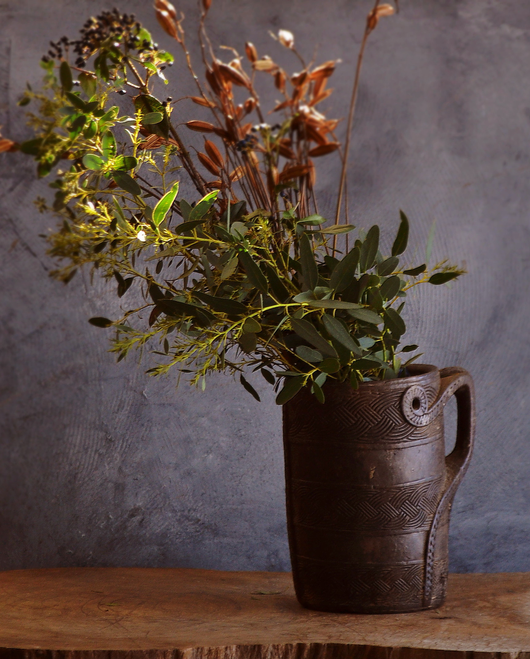 アンティーク　ウッドジャグ　大きなジャグ　