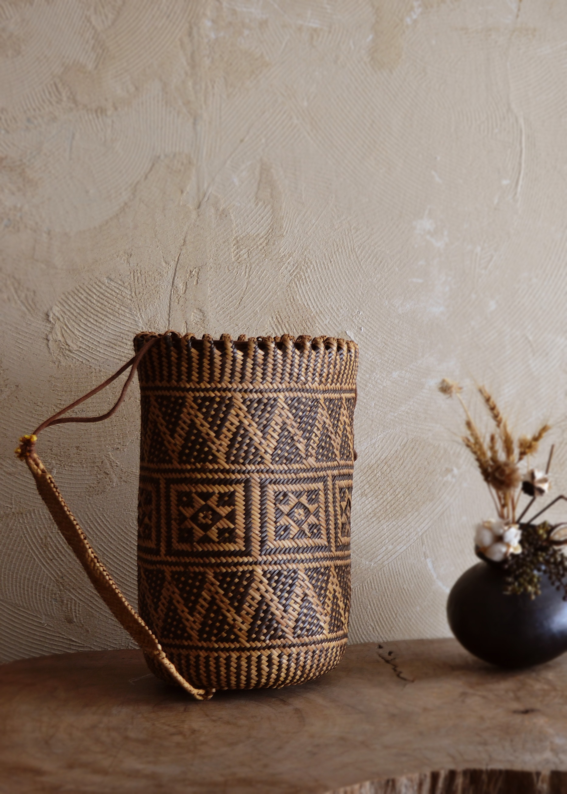 竹編みバッグ 茶道具収納b 御幸籠/茶道具入れ/籠巾着/袋物/竹バッグ/国産/