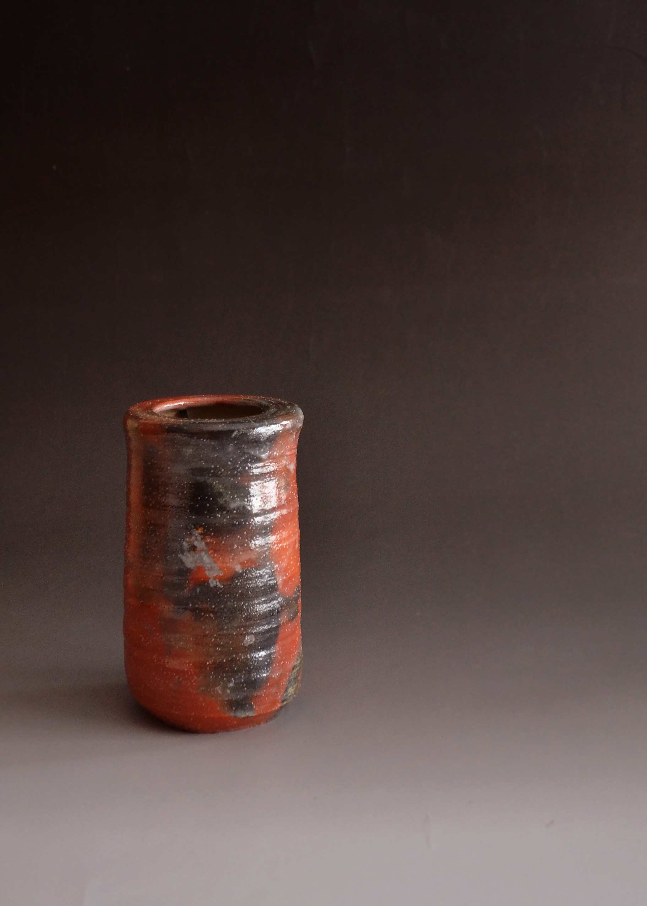 赤楽掛花生 藤沢栗山作 花入 Antique Sam's Collection